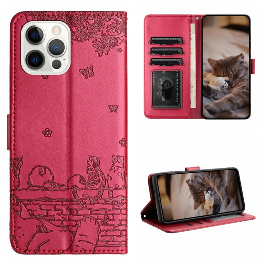 Cat Embossing Pattern Leather Phone Case with Lanyard, For iPhone 14 Pro Max, For iPhone 7 / 8 / SE 2020 / SE 2022, For iPhone 13 Pro Max, For iPhone 13 Pro