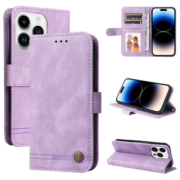 Skin Feel Life Tree Leather Phone Case, For iPhone 16e, For iPhone 15 Pro Max, For iPhone 15 Pro, For iPhone 15 Plus