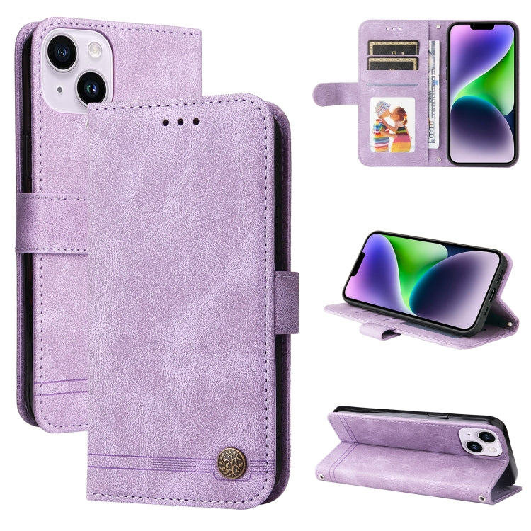Skin Feel Life Tree Leather Phone Case, For iPhone 15