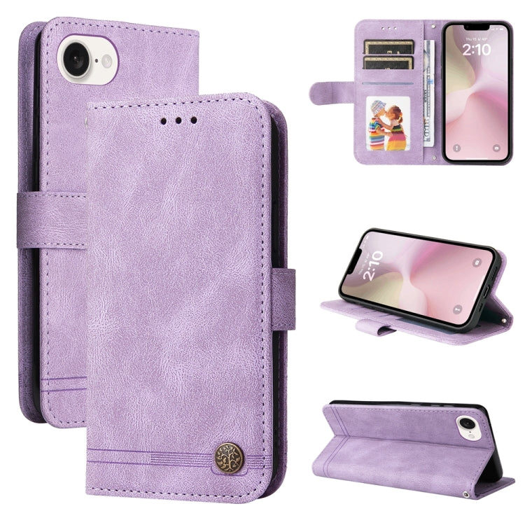 Skin Feel Life Tree Leather Phone Case, For iPhone 16e, For iPhone 15 Pro Max, For iPhone 15 Pro, For iPhone 15 Plus