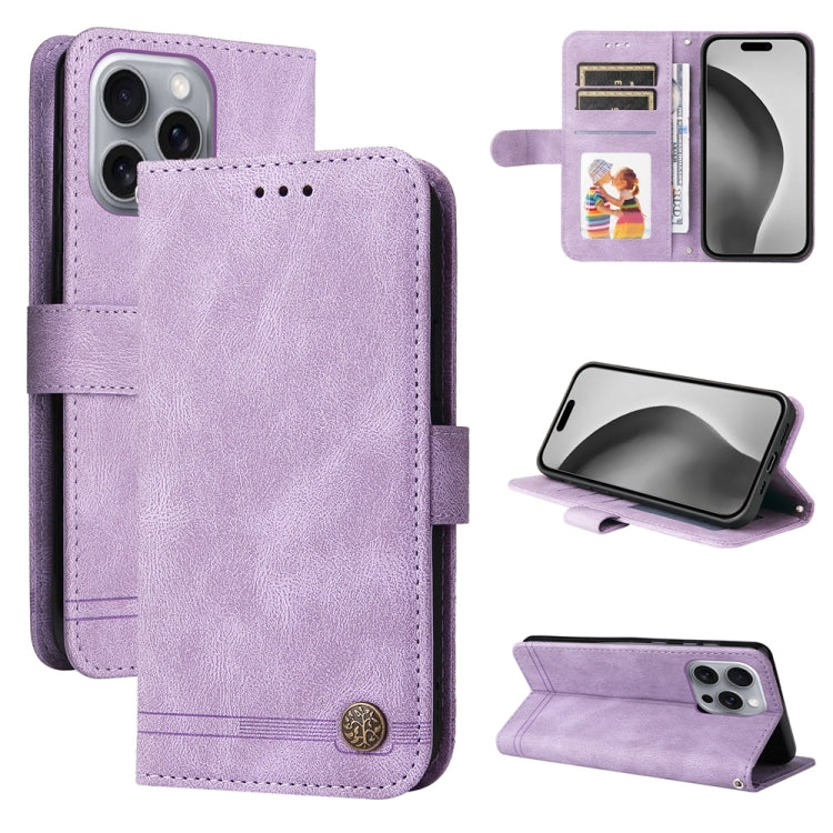 Skin Feel Life Tree Leather Phone Case, For iPhone 16 Pro Max, For iPhone 16 Pro, For iPhone 16 Plus, For iPhone 16