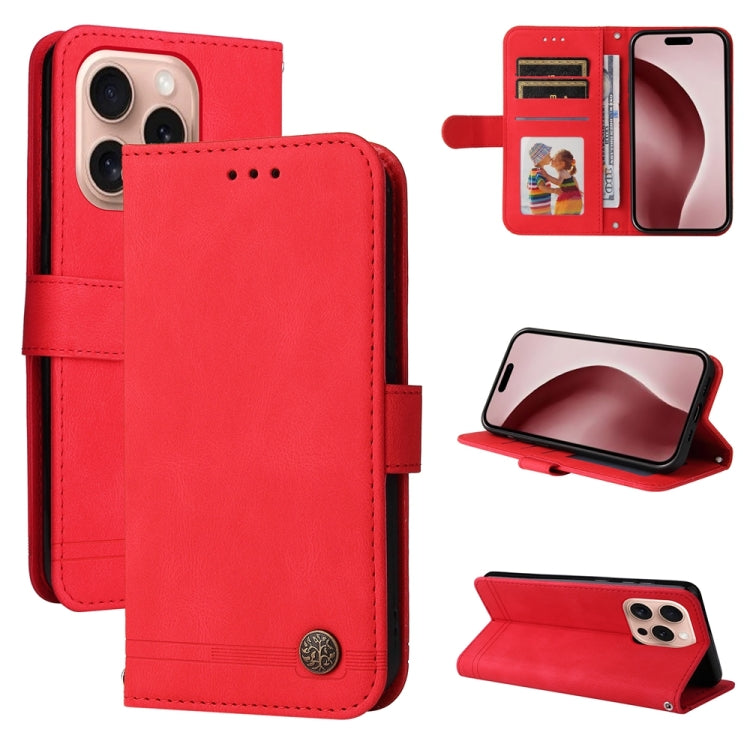 Skin Feel Life Tree Leather Phone Case, For iPhone 16 Pro Max, For iPhone 16 Pro, For iPhone 16 Plus, For iPhone 16