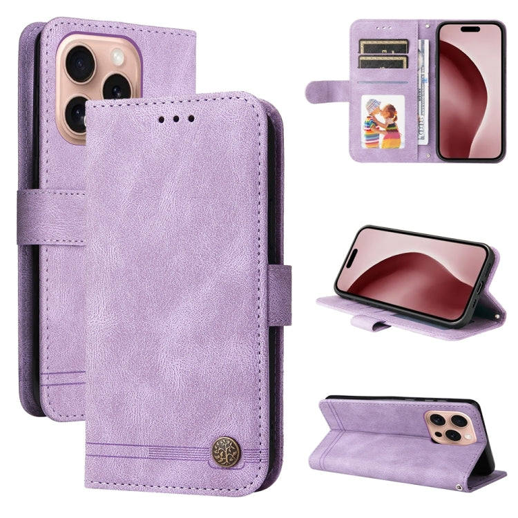 Skin Feel Life Tree Leather Phone Case, For iPhone 16 Pro Max, For iPhone 16 Pro, For iPhone 16 Plus, For iPhone 16