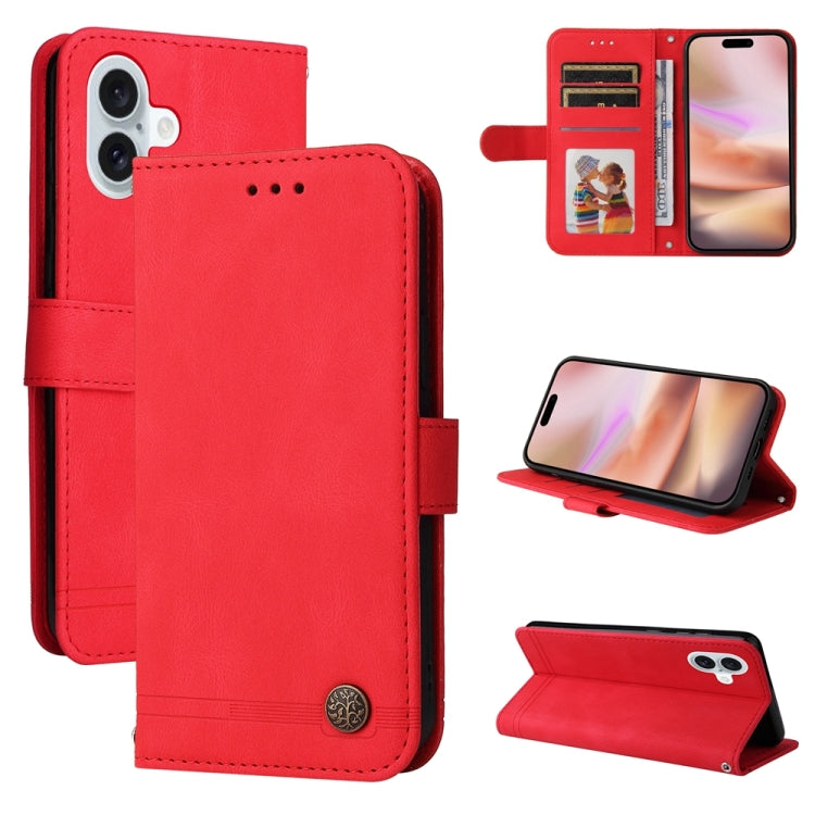 Skin Feel Life Tree Leather Phone Case, For iPhone 16 Pro Max, For iPhone 16 Pro, For iPhone 16 Plus, For iPhone 16