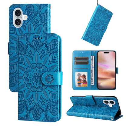 جراب هاتف جلدي منقوش بزهرة عباد الشمس، مناسب لأجهزة iPhone 16 Pro Max وiPhone 16 Pro وiPhone 16 Plus وiPhone 16
