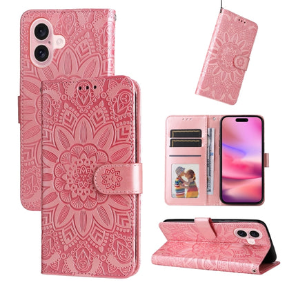 جراب هاتف جلدي منقوش بزهرة عباد الشمس، مناسب لأجهزة iPhone 16 Pro Max وiPhone 16 Pro وiPhone 16 Plus وiPhone 16