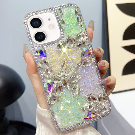 جراب هاتف TPU بعقدة من الكريستال الجليدي بالكامل من الألماس، مناسب لهاتف iPhone 11
