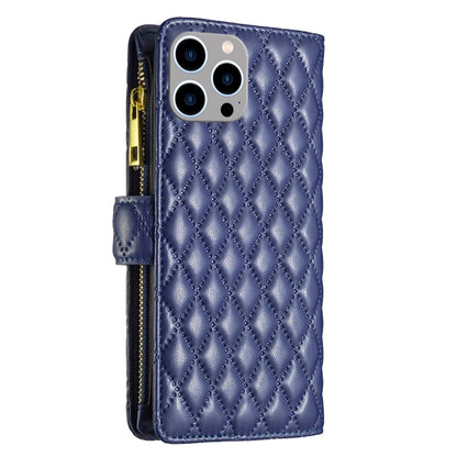 Diamond Lattice Zipper Wallet Leather Flip Phone Case