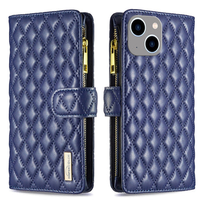 Diamond Lattice Zipper Wallet Leather Flip Phone Case