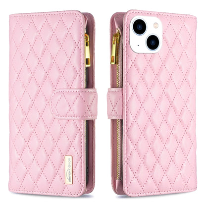 Diamond Lattice Zipper Wallet Leather Flip Phone Case