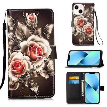 Colored Drawing Pattern Plain Weave Leather Phone Case