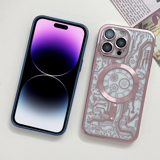 جراب هاتف MagSafe بنمط لوحة دوائر كهربائية مطلية بالكهرباء، لهاتف iPhone 11 Pro