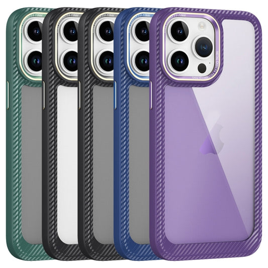 Carbon Fiber Transparent Back Panel Phone Case, For iPhone 14, For iPhone 14 Pro, For iPhone 14 Pro Max, For iPhone 13 Pro Max, For iPhone 13 Pro, For iPhone 13, For iPhone 12, For iPhone 12 Pro Max, For iPhone 12 Pro
