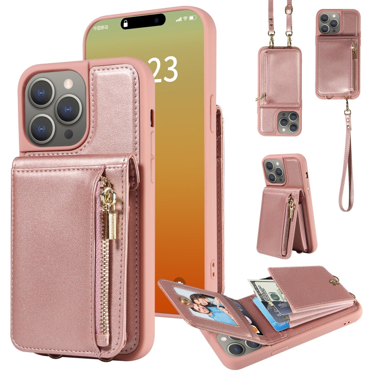 Crossbody Lanyard Zipper Wallet Leather Phone Case, For iPhone 15 Pro Max, For iPhone 15 Pro, For iPhone 15 Plus, For iPhone 15