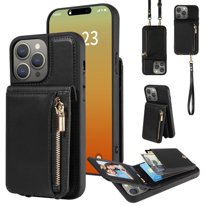 Crossbody Lanyard Zipper Wallet Leather Phone Case, For iPhone 15 Pro Max, For iPhone 15 Pro, For iPhone 15 Plus, For iPhone 15