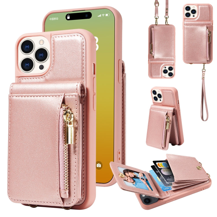 Crossbody Lanyard Zipper Wallet Leather Phone Case, For iPhone 15 Pro Max, For iPhone 15 Pro, For iPhone 15 Plus, For iPhone 15