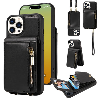 Crossbody Lanyard Zipper Wallet Leather Phone Case, For iPhone 15 Pro Max, For iPhone 15 Pro, For iPhone 15 Plus, For iPhone 15