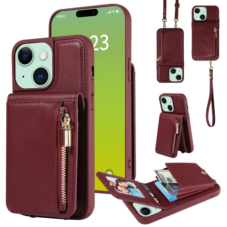 Crossbody Lanyard Zipper Wallet Leather Phone Case, For iPhone 15 Pro Max, For iPhone 15 Pro, For iPhone 15 Plus, For iPhone 15