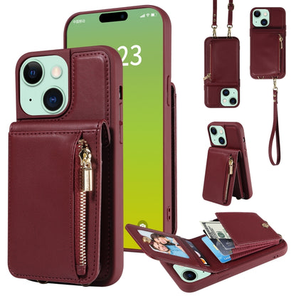 Crossbody Lanyard Zipper Wallet Leather Phone Case, For iPhone 15 Pro Max, For iPhone 15 Pro, For iPhone 15 Plus, For iPhone 15