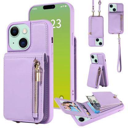 Crossbody Lanyard Zipper Wallet Leather Phone Case, For iPhone 15 Pro Max, For iPhone 15 Pro, For iPhone 15 Plus, For iPhone 15