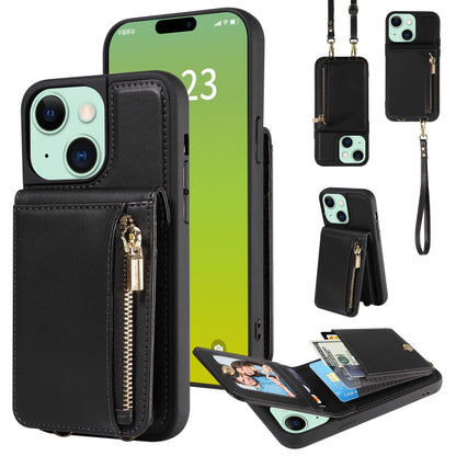 Crossbody Lanyard Zipper Wallet Leather Phone Case, For iPhone 15 Pro Max, For iPhone 15 Pro, For iPhone 15 Plus, For iPhone 15