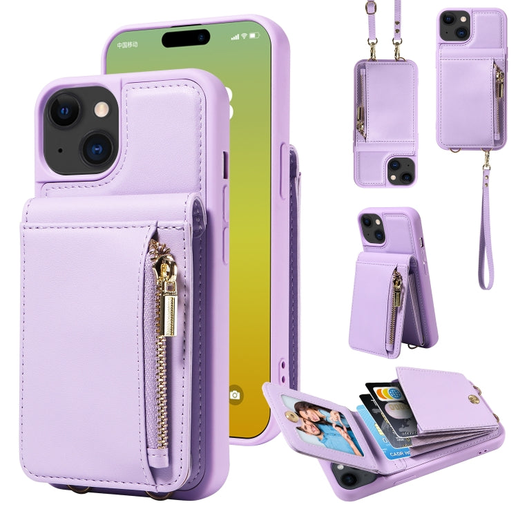 Crossbody Lanyard Zipper Wallet Leather Phone Case, For iPhone 15 Pro Max, For iPhone 15 Pro, For iPhone 15 Plus, For iPhone 15