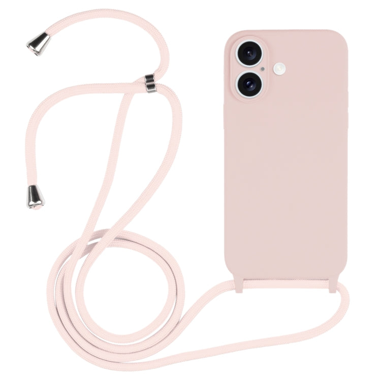 Crossbody Lanyard Liquid Silicone Case, For iPhone 16 Plus