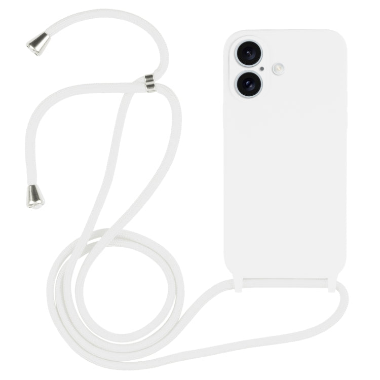 Crossbody Lanyard Liquid Silicone Case, For iPhone 16 Plus