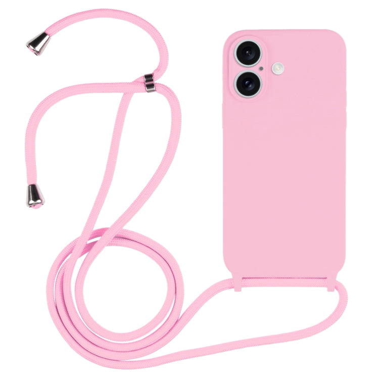 Crossbody Lanyard Liquid Silicone Case, For iPhone 16 Plus