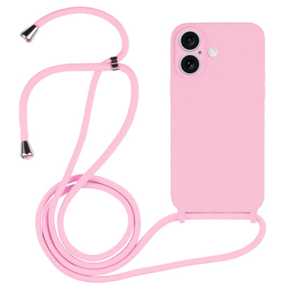Crossbody Lanyard Liquid Silicone Case, For iPhone 16 Plus