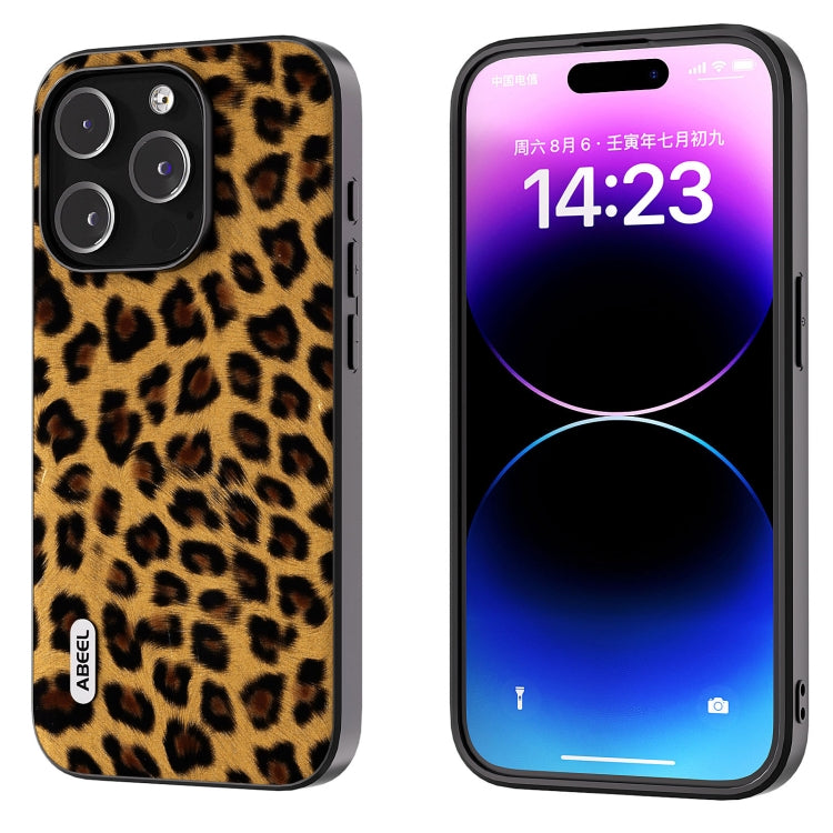 ABEEL Black Edge Leopard Phone Case, For iPhone 15 Pro Max, For iPhone 15 Pro, For iPhone 15 Plus, For iPhone 15, For iPhone 14 Plus, For iPhone 14, For iPhone 14 Pro, For iPhone 14 Pro Max
