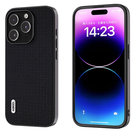 ABEEL Genuine Leather Luxury Black Edge Phone Case, For iPhone 15 Pro Max, For iPhone 15 Pro, For iPhone 15 Plus, For iPhone 15, For iPhone 14 Plus, For iPhone 14, For iPhone 14 Pro, For iPhone 14 Pro Max