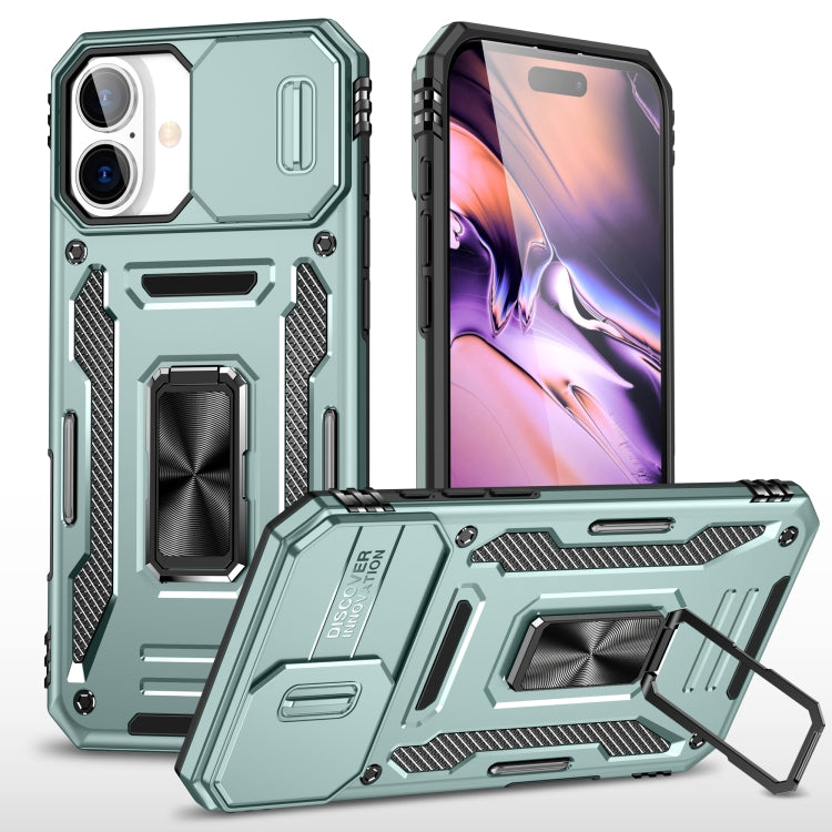 Armor PC + TPU Camera Shield Phone Case, For iPhone 17 Pro Max, For iPhone 17 Pro, For iPhone 16e, For iPhone 16 Pro Max, For iPhone 16 Pro, For iPhone 16 Plus