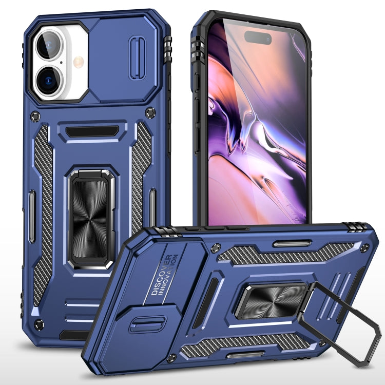 Armor PC + TPU Camera Shield Phone Case, For iPhone 17 Pro Max, For iPhone 17 Pro, For iPhone 16e, For iPhone 16 Pro Max, For iPhone 16 Pro, For iPhone 16 Plus