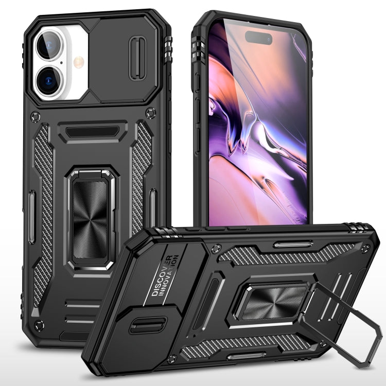 Armor PC + TPU Camera Shield Phone Case, For iPhone 17 Pro Max, For iPhone 17 Pro, For iPhone 16e, For iPhone 16 Pro Max, For iPhone 16 Pro, For iPhone 16 Plus