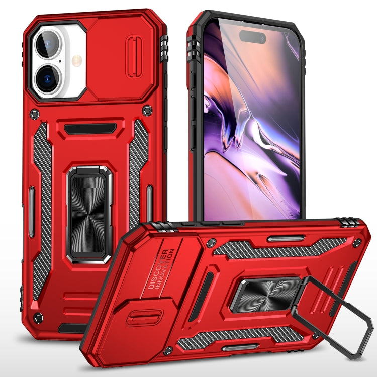 Armor PC + TPU Camera Shield Phone Case, For iPhone 17 Pro Max, For iPhone 17 Pro, For iPhone 16e, For iPhone 16 Pro Max, For iPhone 16 Pro, For iPhone 16 Plus