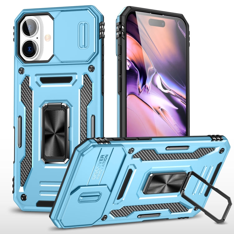 Armor PC + TPU Camera Shield Phone Case, For iPhone 17 Pro Max, For iPhone 17 Pro, For iPhone 16e, For iPhone 16 Pro Max, For iPhone 16 Pro, For iPhone 16 Plus