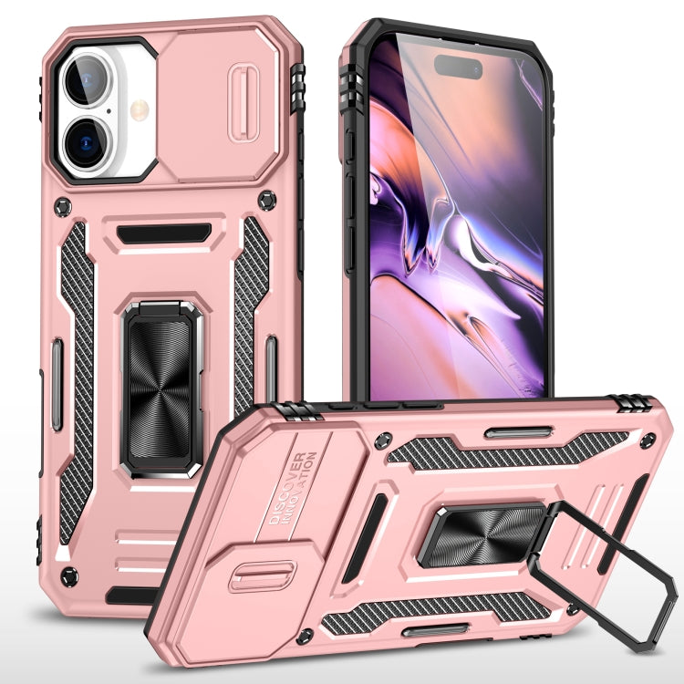 Armor PC + TPU Camera Shield Phone Case, For iPhone 17 Pro Max, For iPhone 17 Pro, For iPhone 16e, For iPhone 16 Pro Max, For iPhone 16 Pro, For iPhone 16 Plus