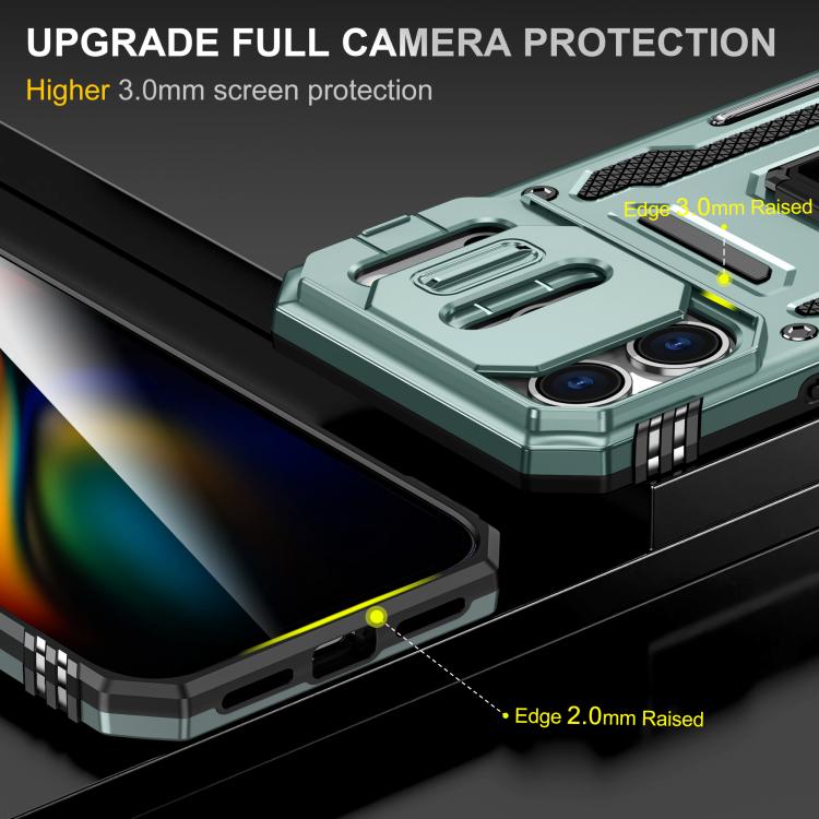 Armor PC + TPU Camera Shield Phone Case, For iPhone 17 Pro Max, For iPhone 17 Pro, For iPhone 16e, For iPhone 16 Pro Max, For iPhone 16 Pro, For iPhone 16 Plus