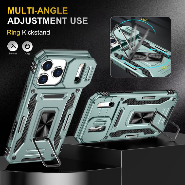 Armor PC + TPU Camera Shield Phone Case, For iPhone 17 Pro Max, For iPhone 17 Pro, For iPhone 16e, For iPhone 16 Pro Max, For iPhone 16 Pro, For iPhone 16 Plus