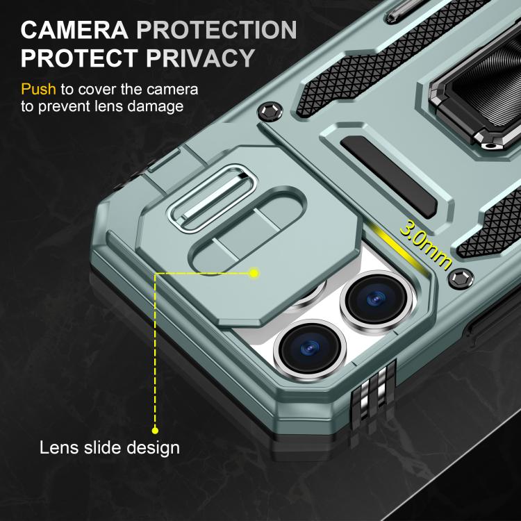 Armor PC + TPU Camera Shield Phone Case, For iPhone 17 Pro Max, For iPhone 17 Pro, For iPhone 16e, For iPhone 16 Pro Max, For iPhone 16 Pro, For iPhone 16 Plus