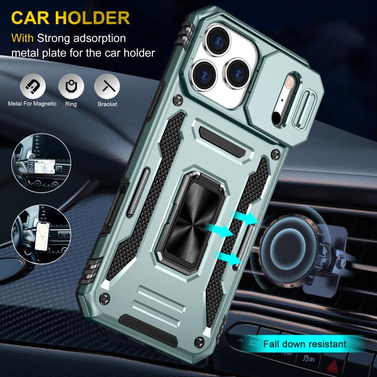 Armor PC + TPU Camera Shield Phone Case, For iPhone 17 Pro Max, For iPhone 17 Pro, For iPhone 16e, For iPhone 16 Pro Max, For iPhone 16 Pro, For iPhone 16 Plus