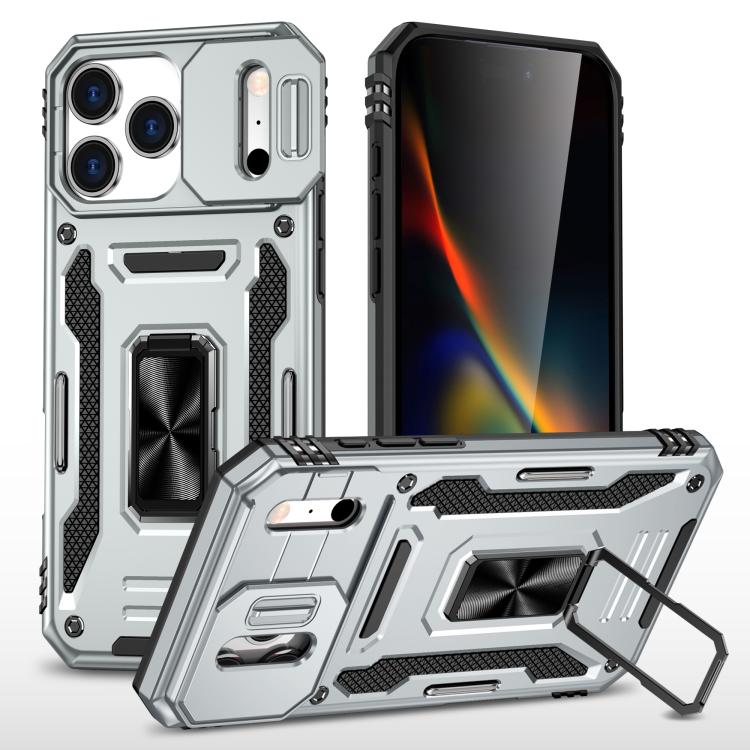 Armor PC + TPU Camera Shield Phone Case, For iPhone 17 Pro Max, For iPhone 17 Pro, For iPhone 16e, For iPhone 16 Pro Max, For iPhone 16 Pro, For iPhone 16 Plus