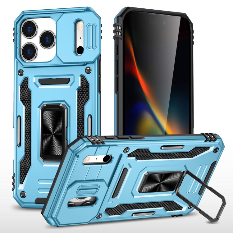 Armor PC + TPU Camera Shield Phone Case, For iPhone 17 Pro Max, For iPhone 17 Pro, For iPhone 16e, For iPhone 16 Pro Max, For iPhone 16 Pro, For iPhone 16 Plus