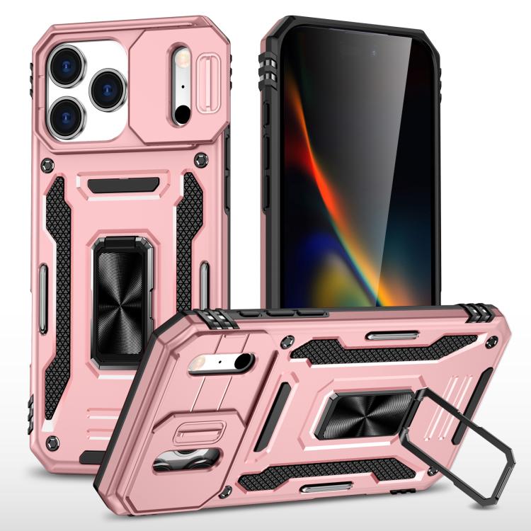 Armor PC + TPU Camera Shield Phone Case, For iPhone 17 Pro Max, For iPhone 17 Pro, For iPhone 16e, For iPhone 16 Pro Max, For iPhone 16 Pro, For iPhone 16 Plus