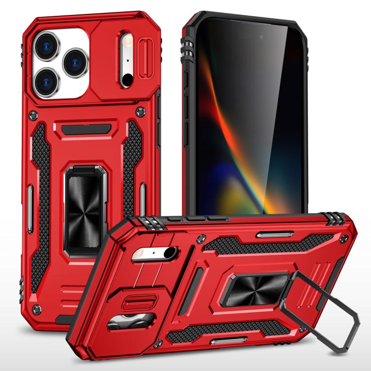 Armor PC + TPU Camera Shield Phone Case, For iPhone 17 Pro Max, For iPhone 17 Pro, For iPhone 16e, For iPhone 16 Pro Max, For iPhone 16 Pro, For iPhone 16 Plus