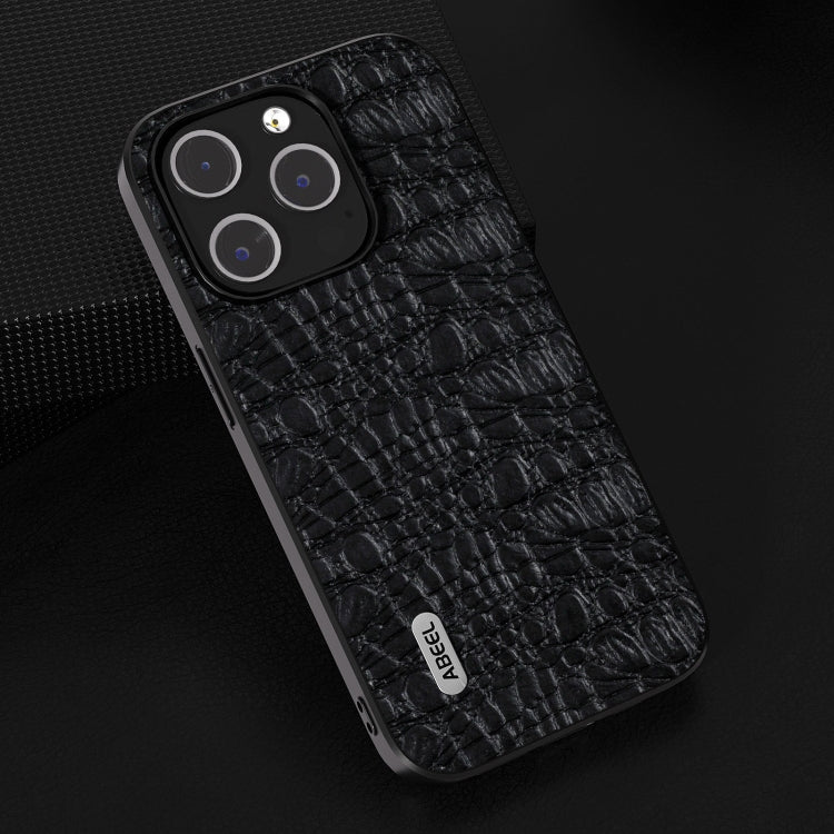 ABEEL Genuine Leather Canopy Black Edge Phone Case, For iPhone 15 Pro Max, For iPhone 15 Pro, For iPhone 15 Plus, For iPhone 15