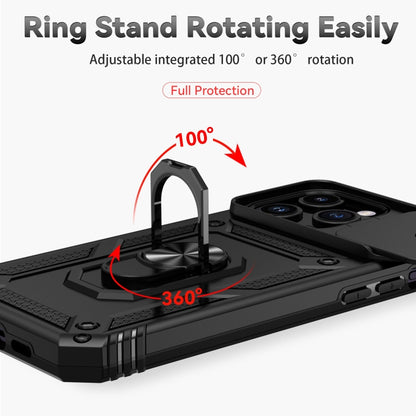جراب هاتف مزود بحامل كاميرا منزلق، مناسب لأجهزة iPhone 15 Pro Max وiPhone 15 Pro وiPhone 15 Plus وiPhone 15