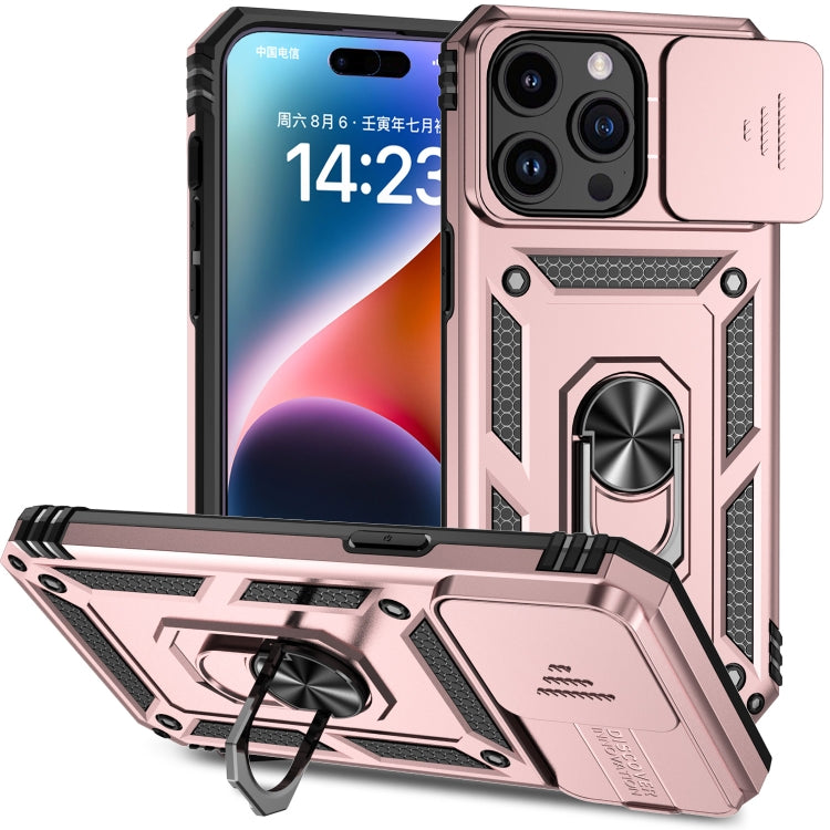 جراب هاتف مزود بحامل كاميرا منزلق، مناسب لأجهزة iPhone 15 Pro Max وiPhone 15 Pro وiPhone 15 Plus وiPhone 15