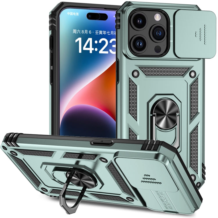 جراب هاتف مزود بحامل كاميرا منزلق، مناسب لأجهزة iPhone 15 Pro Max وiPhone 15 Pro وiPhone 15 Plus وiPhone 15